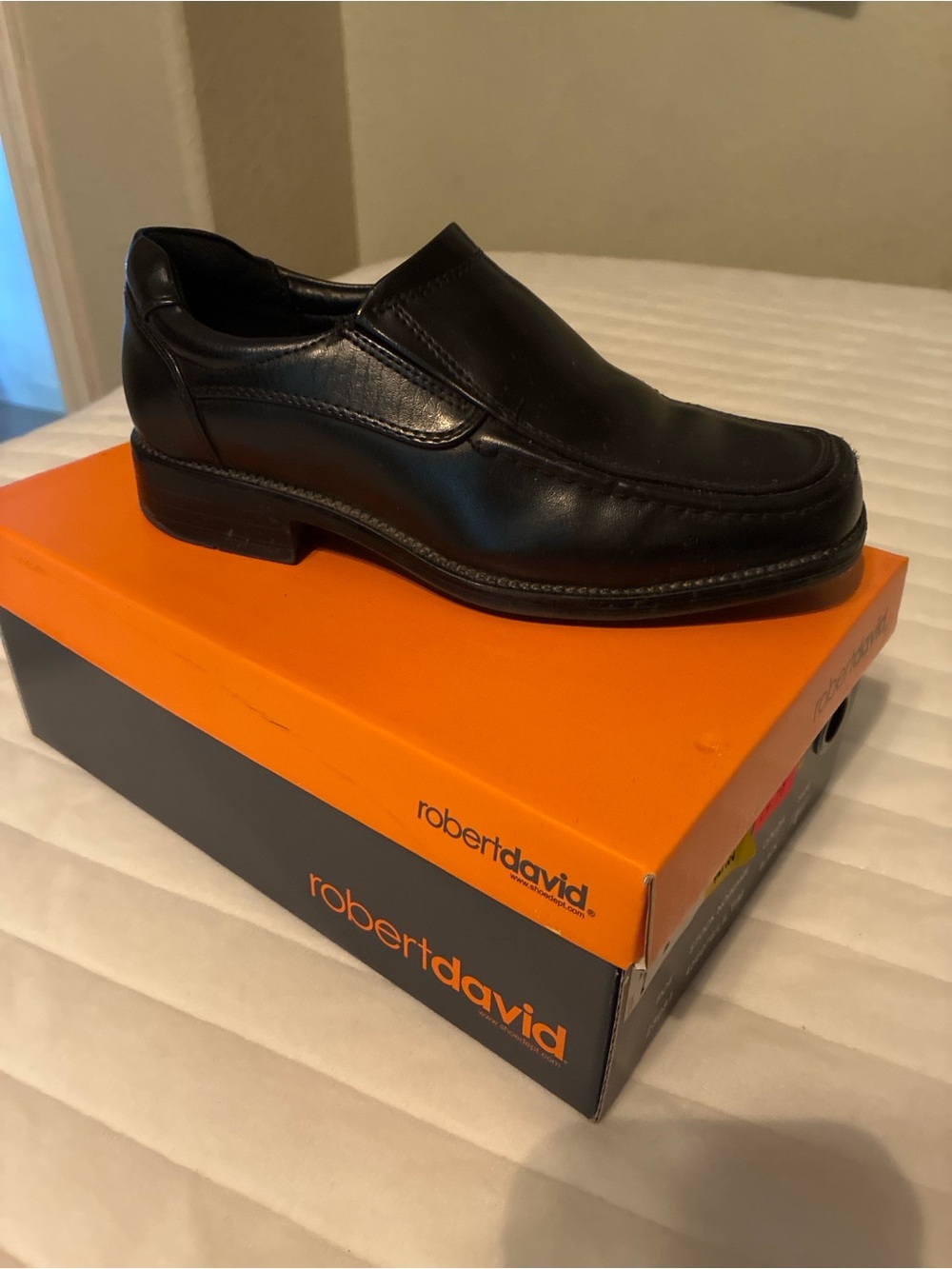 Robert David Kids Black Slip-On Dress Shoes